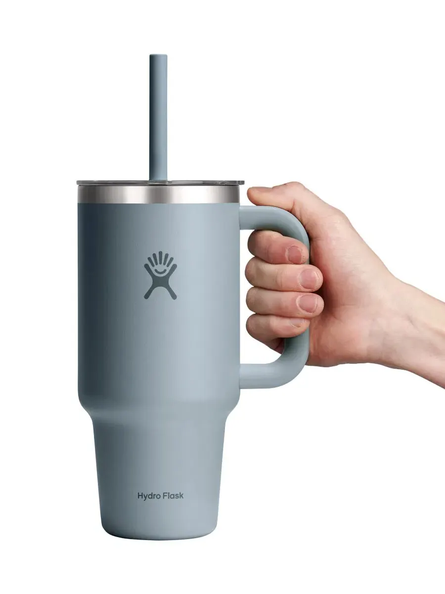 Термокружка дорожная 0,95 л с трубочкой и ручкой Hydro Flask — изображение 3 из 3, серый