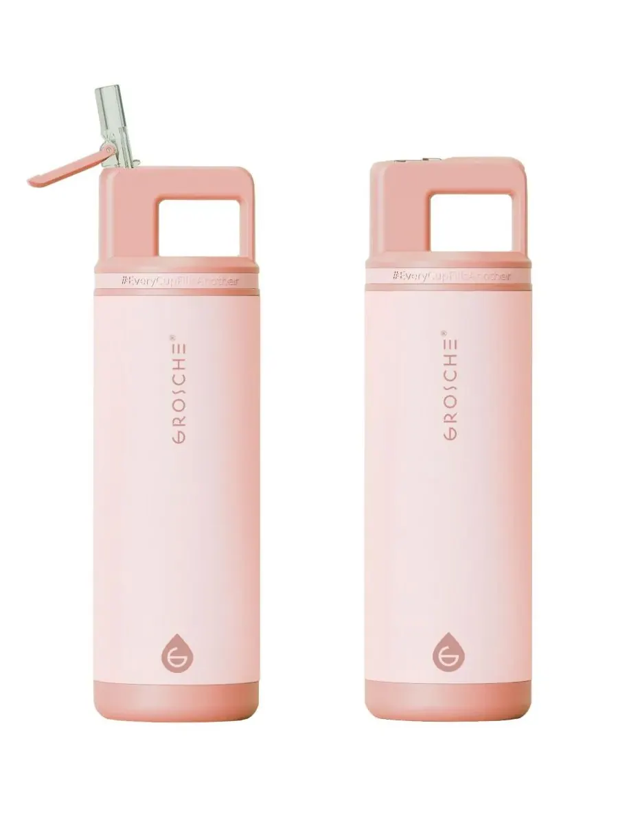 Термос Alpine Flip 'N Sip с трубочкой, 0,6 л, 2 шт Grosche — розовый