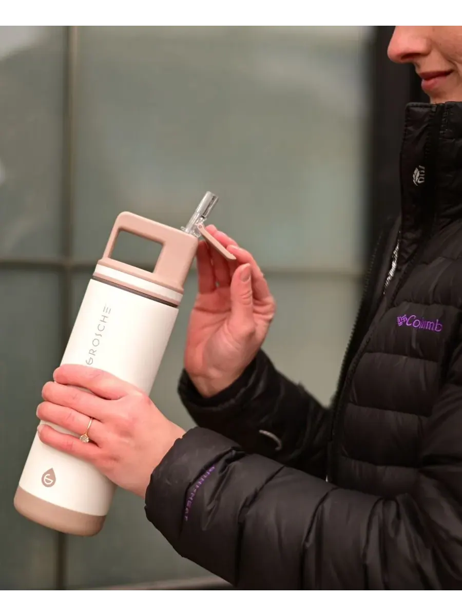 Термос Alpine Flip 'N Sip с трубочкой, 0,6 л, 2 шт Grosche — изображение 5 из 10, белый