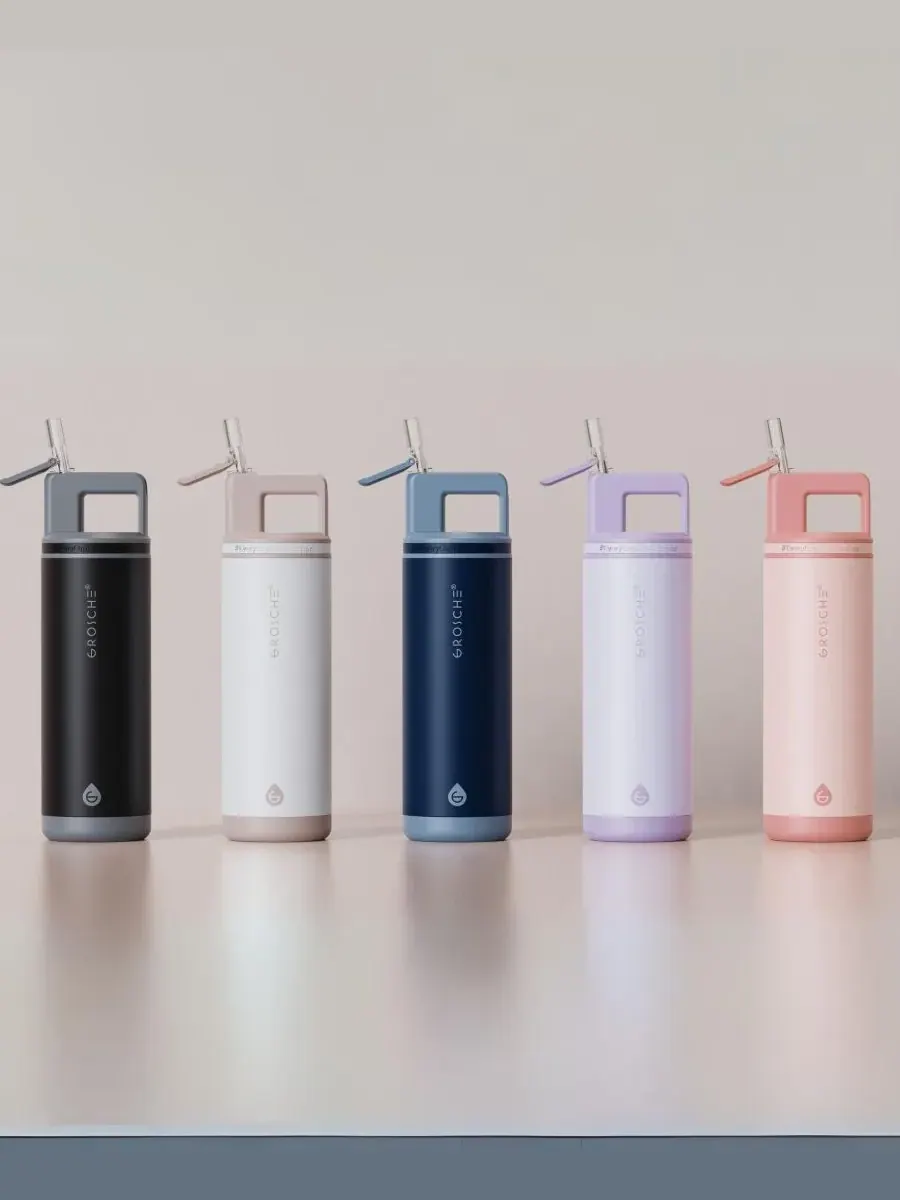 Термос Alpine Flip 'N Sip с трубочкой, 0,6 л, 2 шт Grosche — изображение 6 из 10, белый