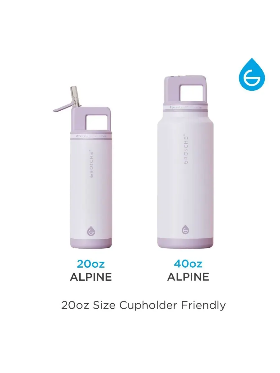 Термос Alpine Flip 'N Sip с трубочкой, 1 л (2 шт.) Grosche — изображение 2 из 10, фиолетовый