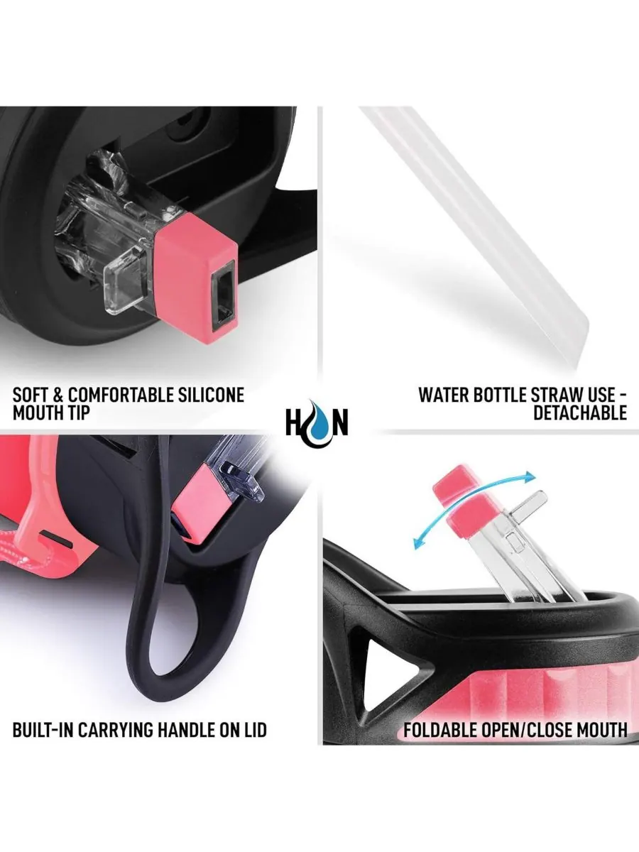 Бутылка для воды Hydration Nation с отметкой времени, 955 мл (32 унции) Zulay Kitchen — изображение 5 из 10, розовый