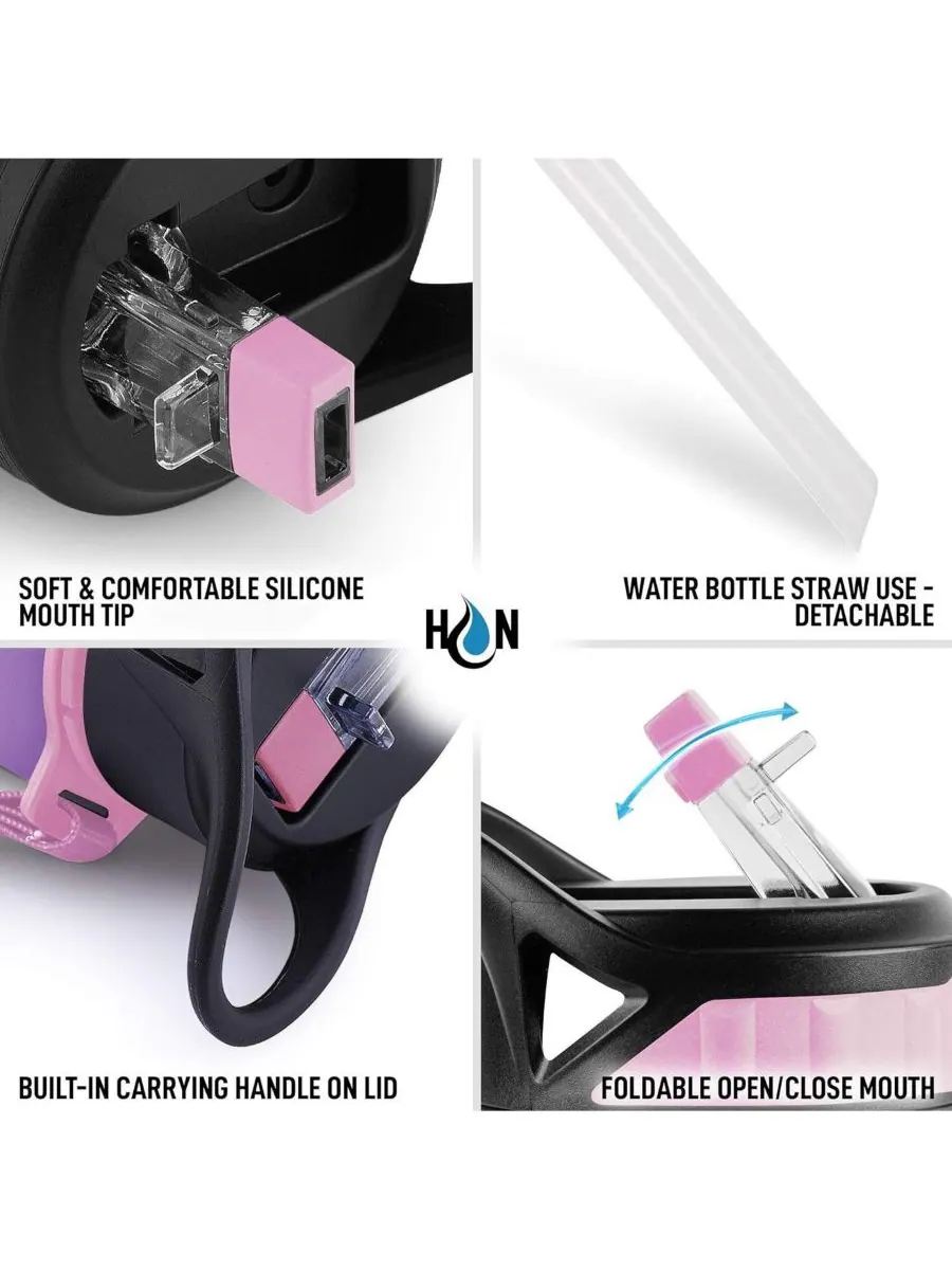Бутылка для воды Hydration Nation с отметкой времени, 955 мл (32 унции) Zulay Kitchen — изображение 5 из 7, фиолетовый