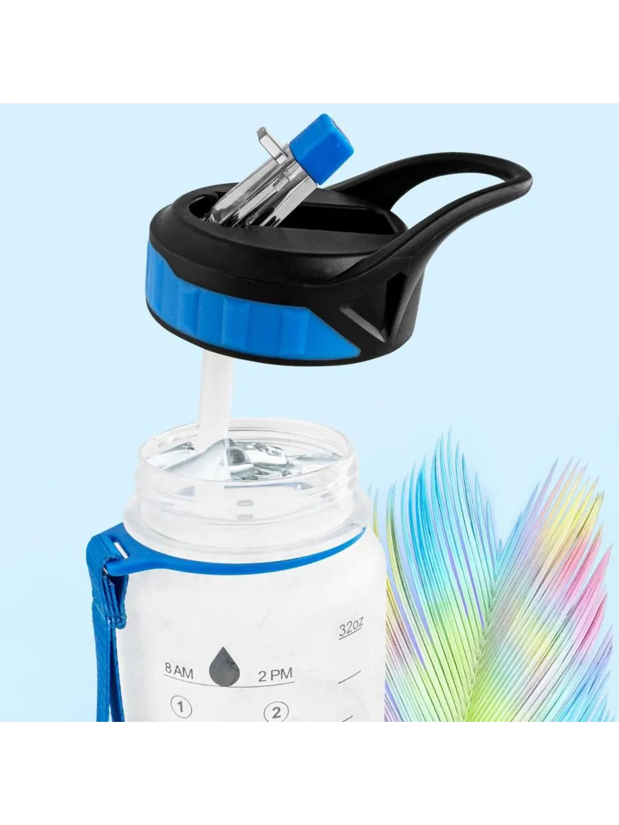 Бутылка для воды Hydration Nation с отметкой времени, 955 мл (32 унции) Zulay Kitchen — изображение 2 из 8, белый