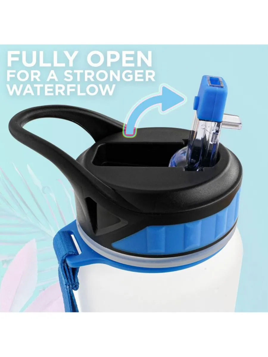 Бутылка для воды Hydration Nation с отметкой времени, 955 мл (32 унции) Zulay Kitchen — изображение 5 из 8, белый