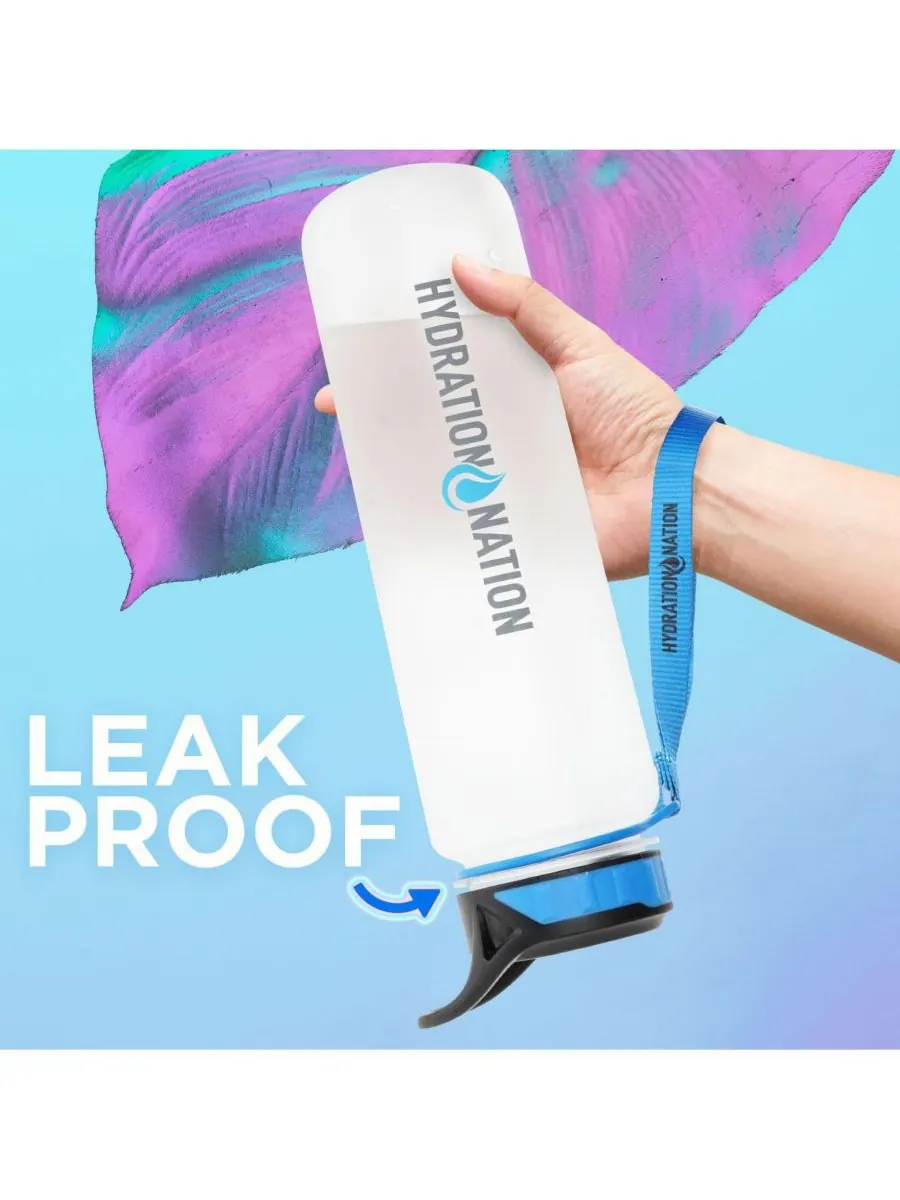 Бутылка для воды Hydration Nation с отметкой времени, 955 мл (32 унции) Zulay Kitchen — изображение 6 из 8, белый