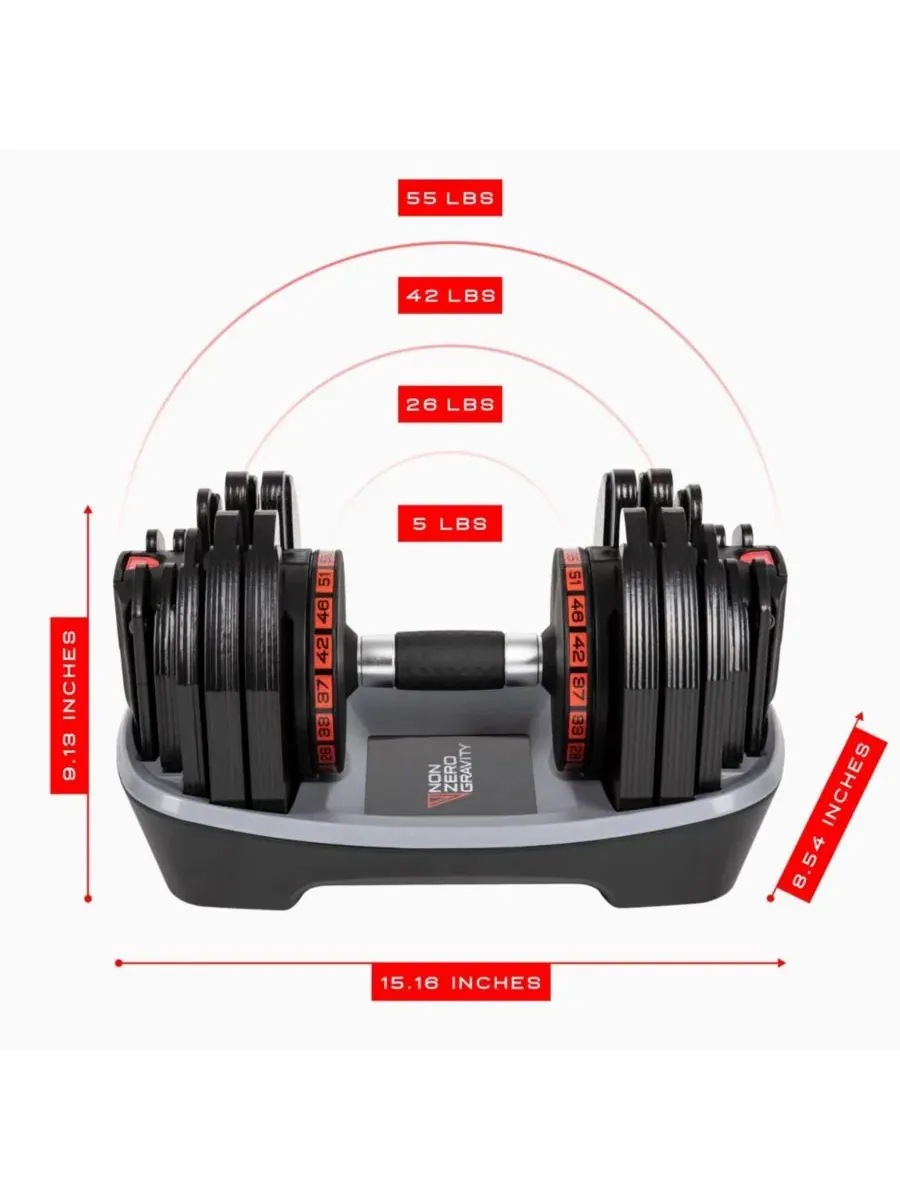 Регулируемые гантели PowerDyne (угольные, 25 кг (комплект из 2 шт.)) Nonzero Gravity — изображение 4 из 5, угольный