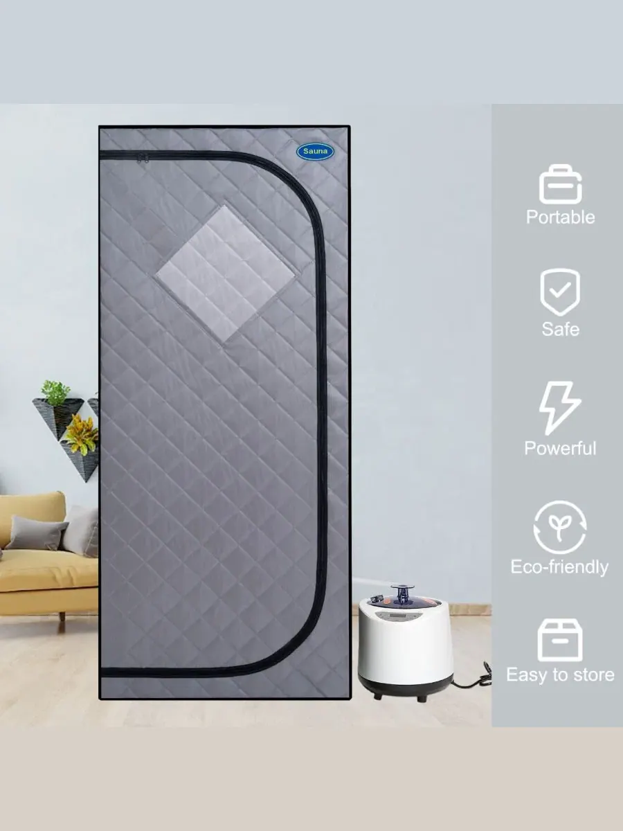Персональная паровая сауна-палатка Streamdale с таймером и сертификатом FCC Streamdale Furniture — изображение 4 из 7, серый