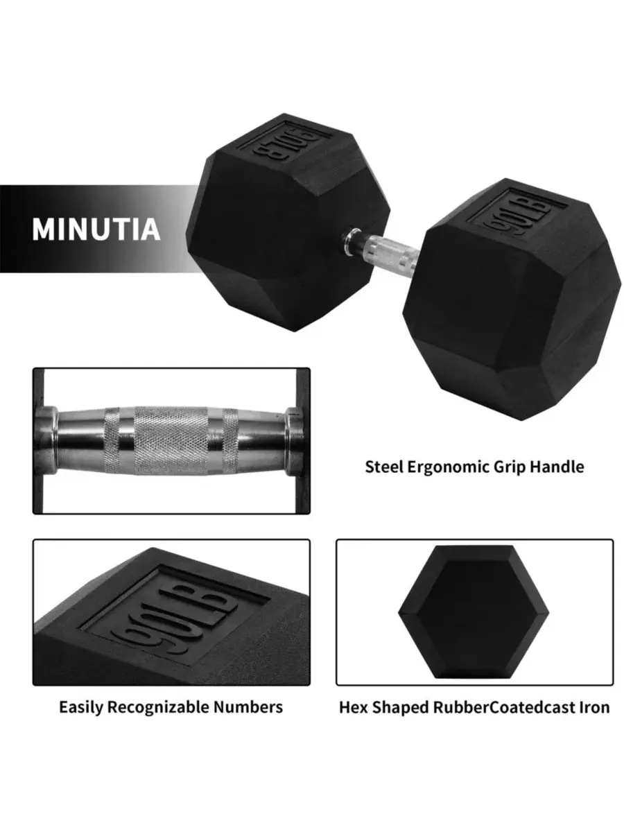 Гантель Hex Single Dumbbell для силовых тренировок, 41 кг (42 кг) Signature Fitness — изображение 4 из 7, нет цвета