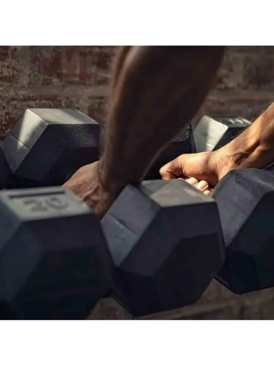 Набор шестигранных гантелей для силовых тренировок, весом 5, 10 и 7 кг Signature Fitness — изображение 2 из 5, нет цвета