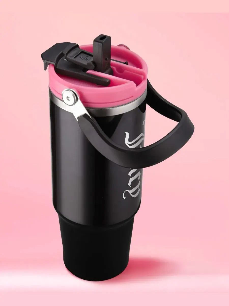 Термокружка Insulated Flip Fusion объемом 1 л (около 1,2 литра) Juicy Couture — изображение 4 из 8, черный