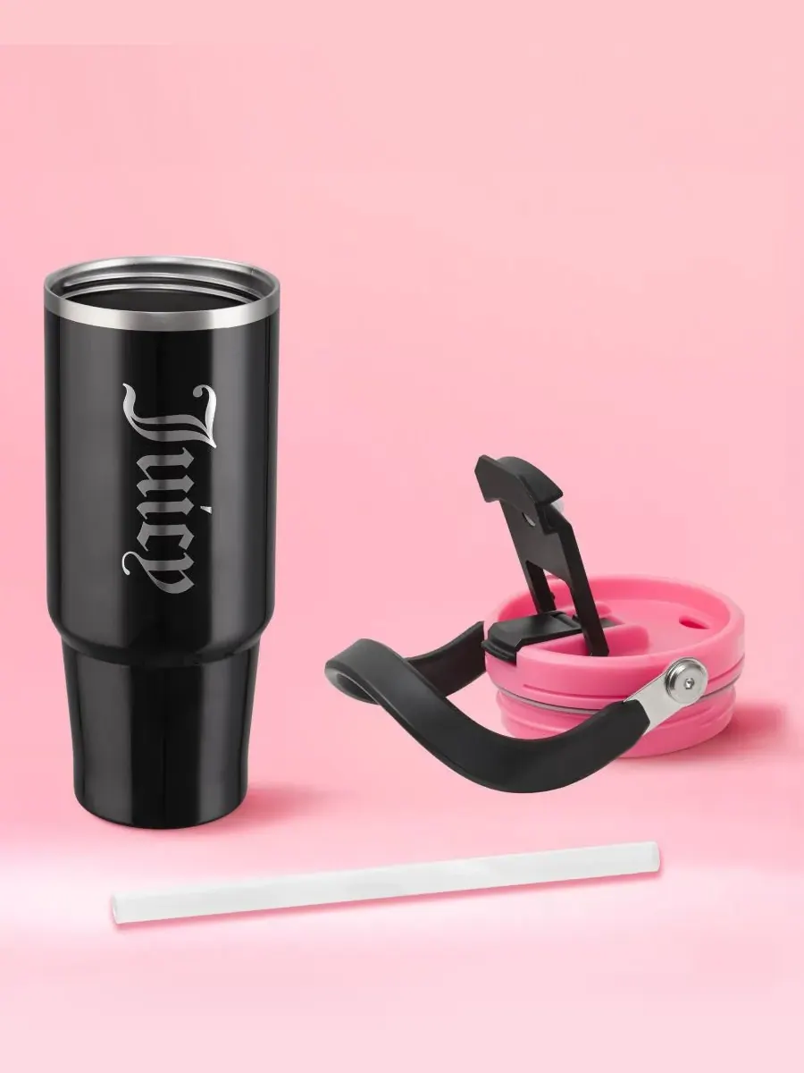 Термокружка Insulated Flip Fusion объемом 1 л (около 1,2 литра) Juicy Couture — изображение 6 из 8, черный