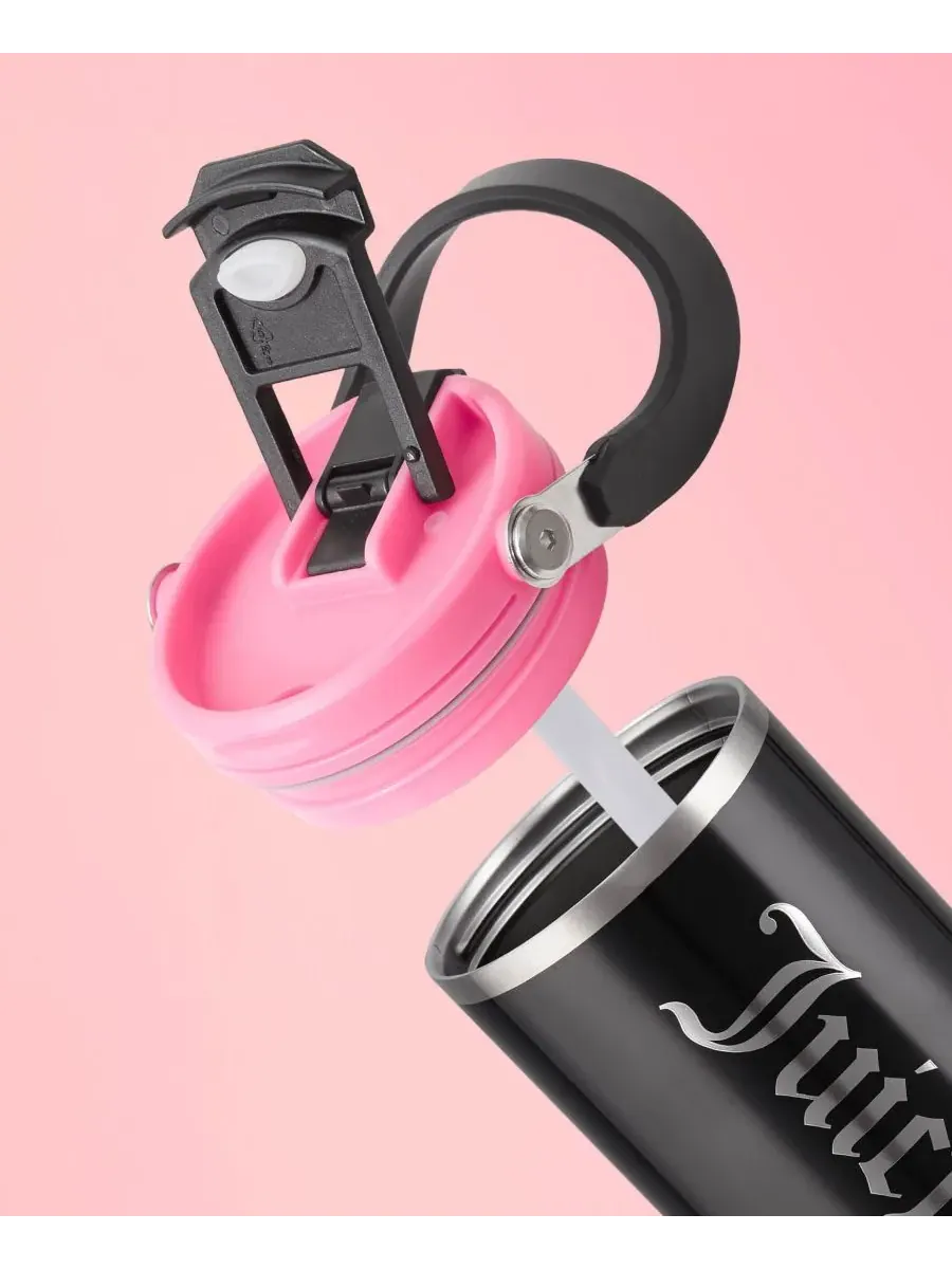 Термокружка Insulated Flip Fusion объемом 1 л (около 1,2 литра) Juicy Couture — изображение 7 из 8, черный