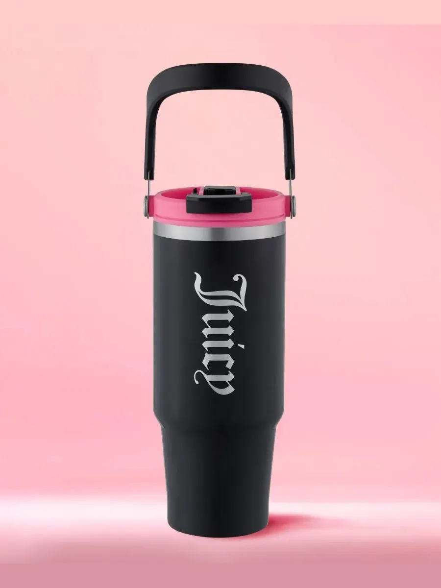 Термокружка Insulated Flip Fusion объемом 1 л (около 1,2 литра) Juicy Couture — изображение 8 из 8, черный