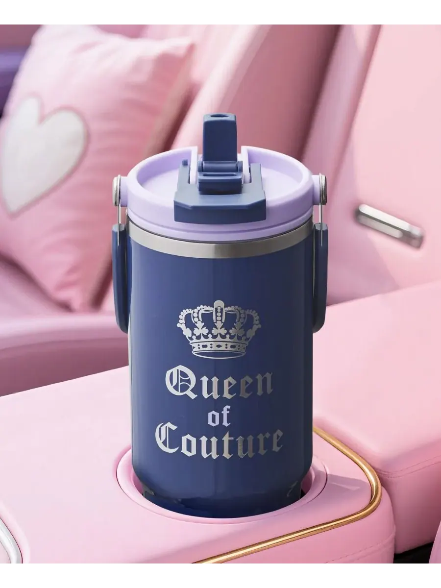 Термокружка Insulated Flip Fusion объемом 1 л (около 1,2 литра) Juicy Couture — изображение 2 из 8, синий