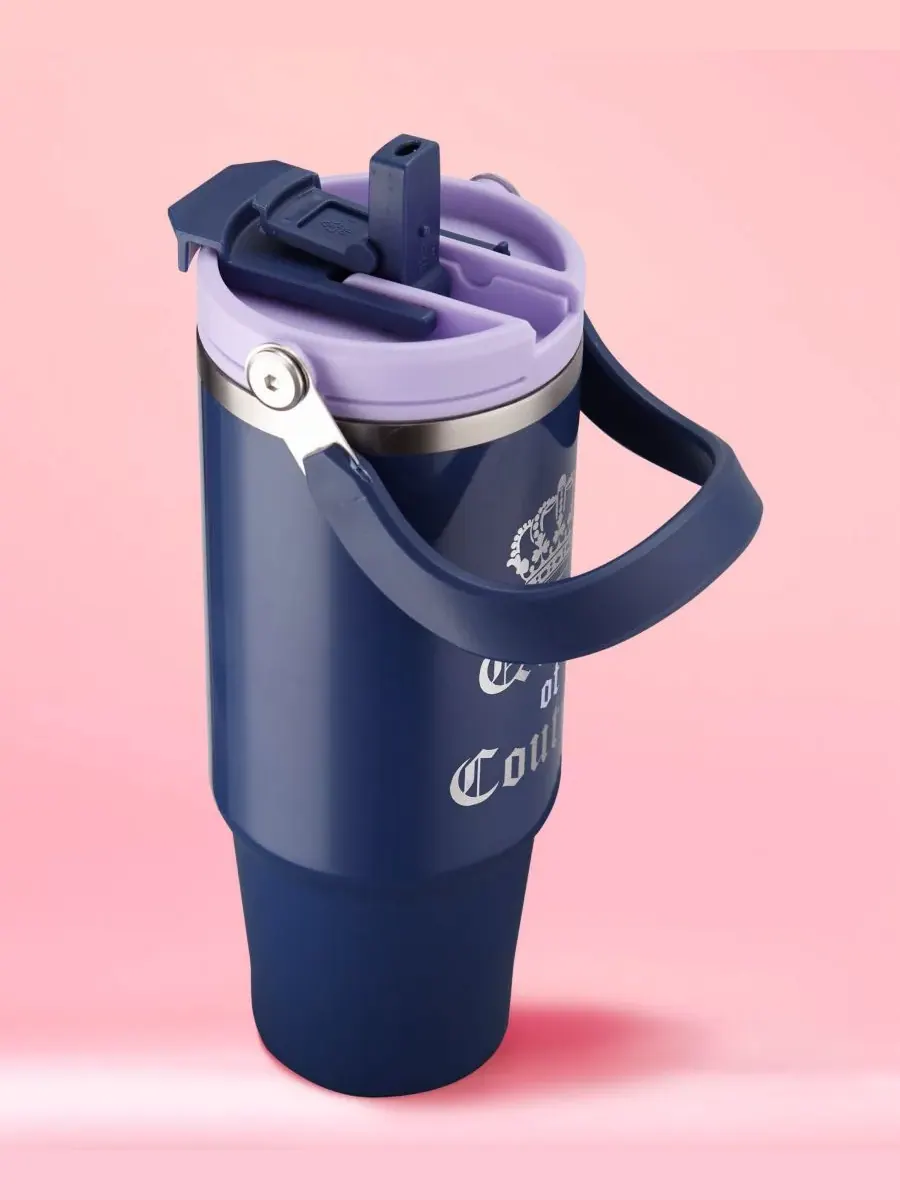 Термокружка Insulated Flip Fusion объемом 1 л (около 1,2 литра) Juicy Couture — изображение 4 из 8, синий