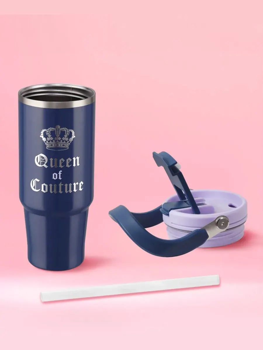 Термокружка Insulated Flip Fusion объемом 1 л (около 1,2 литра) Juicy Couture — изображение 6 из 8, синий