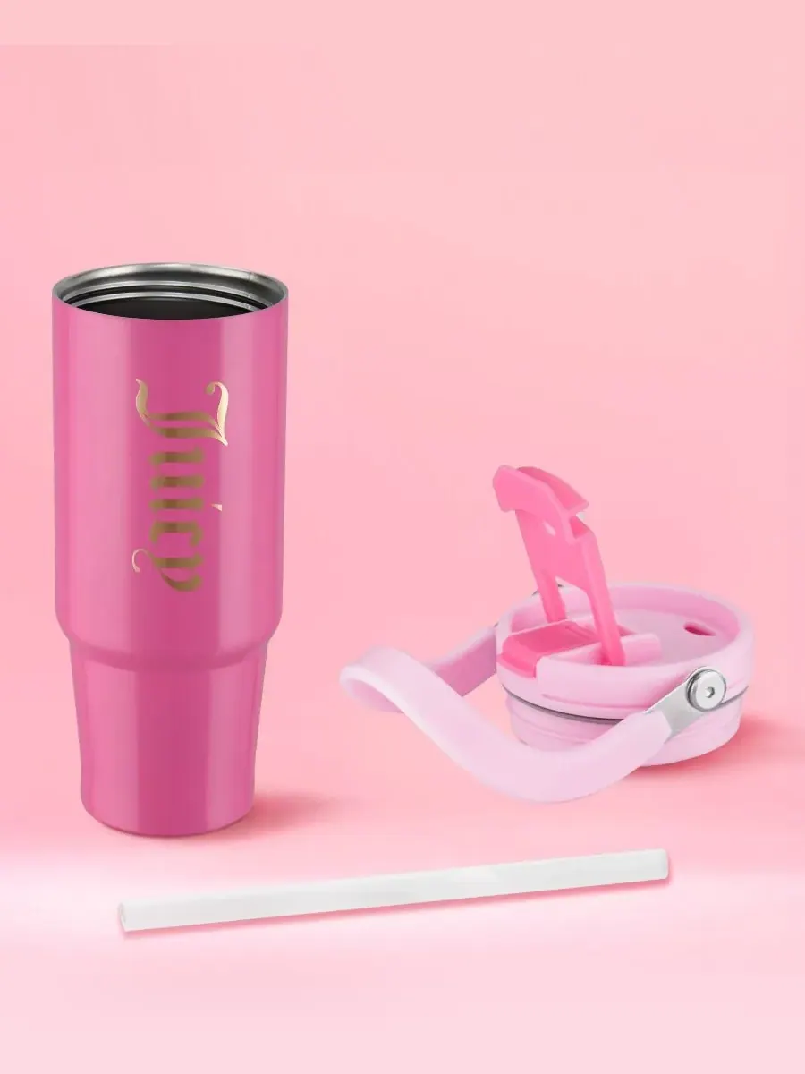 Термокружка Insulated Flip Fusion объемом 1 л (около 1,2 литра) Juicy Couture — изображение 6 из 8, розовый