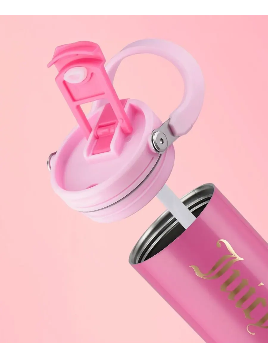 Термокружка Insulated Flip Fusion объемом 1 л (около 1,2 литра) Juicy Couture — изображение 7 из 8, розовый