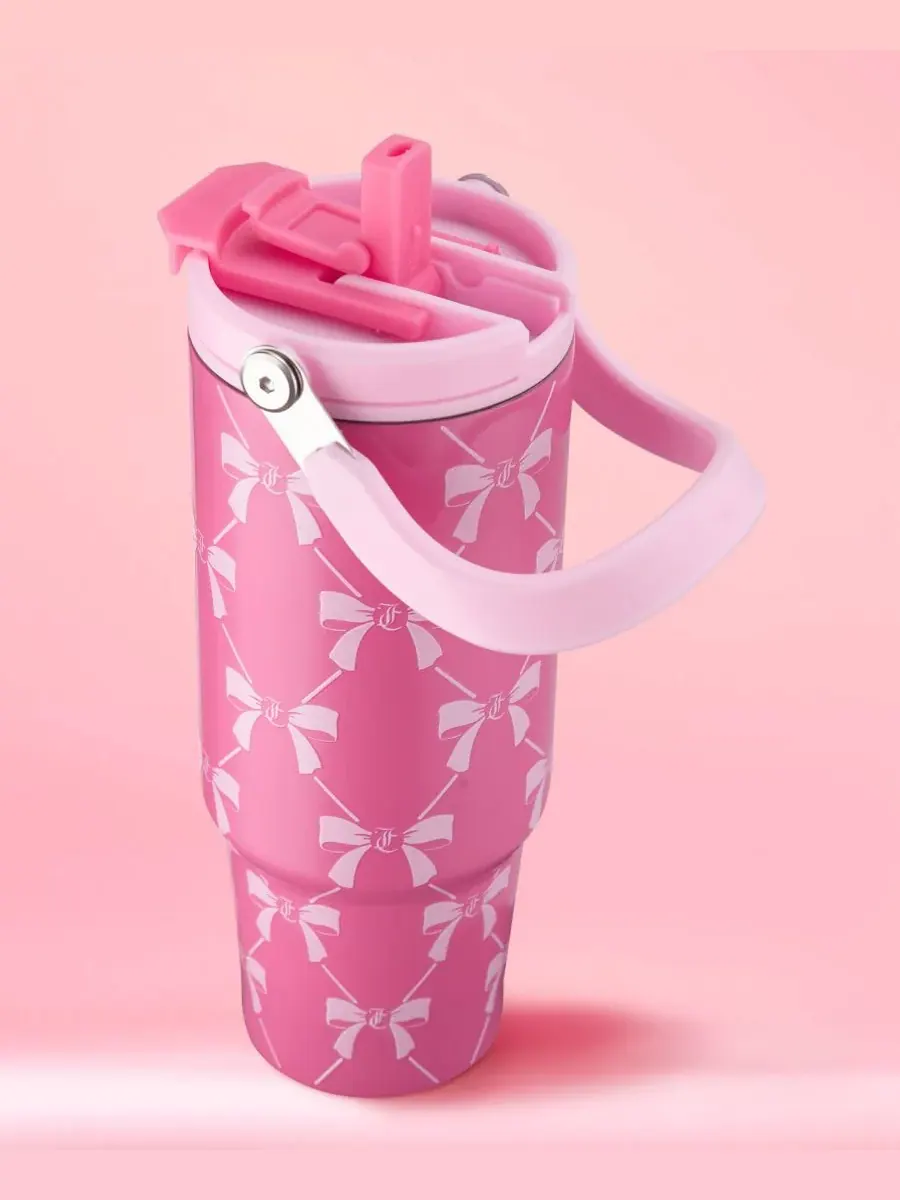Термокружка Insulated Flip Fusion объемом 1 л (около 1,2 литра) Juicy Couture — изображение 4 из 8, розовый