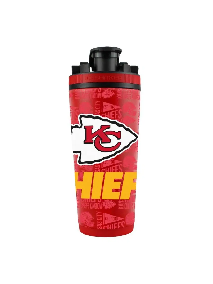 Бутылка для льда из нержавеющей стали 4D с символикой Kansas City Chiefs, 737 г Ice Shaker