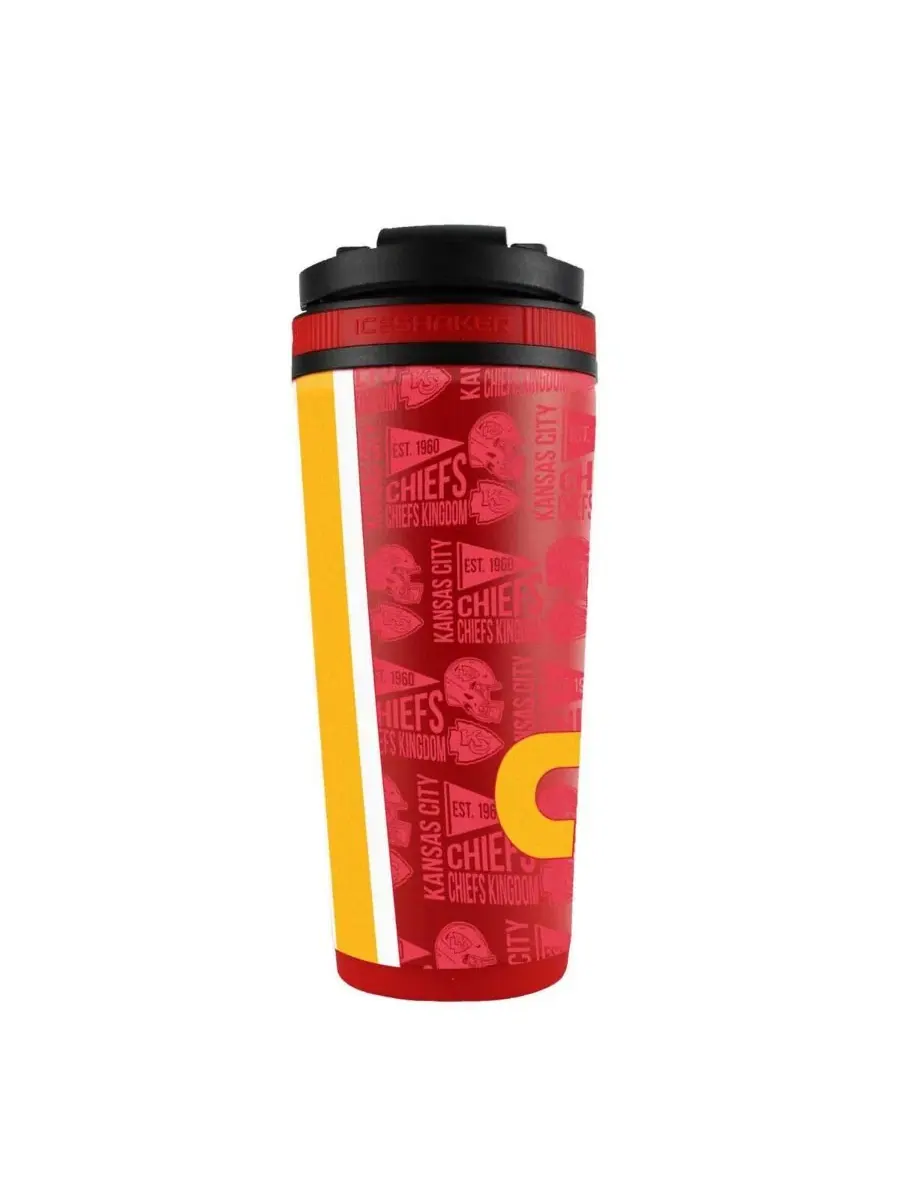 Бутылка для льда из нержавеющей стали 4D с символикой Kansas City Chiefs, 737 г Ice Shaker — изображение 2 из 2, нет цвета