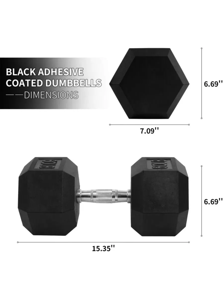 Гантель Hex Single Dumbbell для силовых тренировок, 27 кг (около 27 кг) Signature Fitness — изображение 2 из 7, нет цвета
