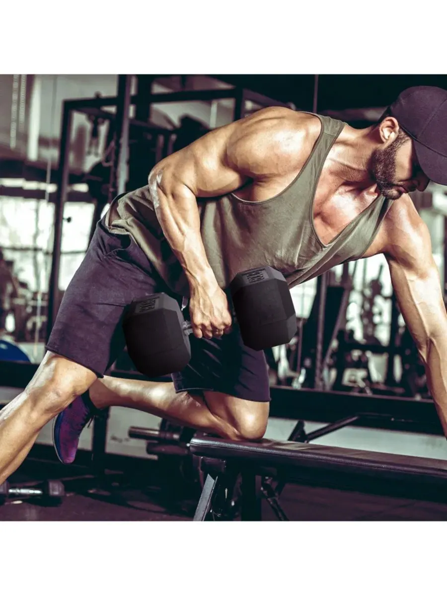 Гантель Hex Single Dumbbell для силовых тренировок, 27 кг (около 27 кг) Signature Fitness — изображение 3 из 7, нет цвета