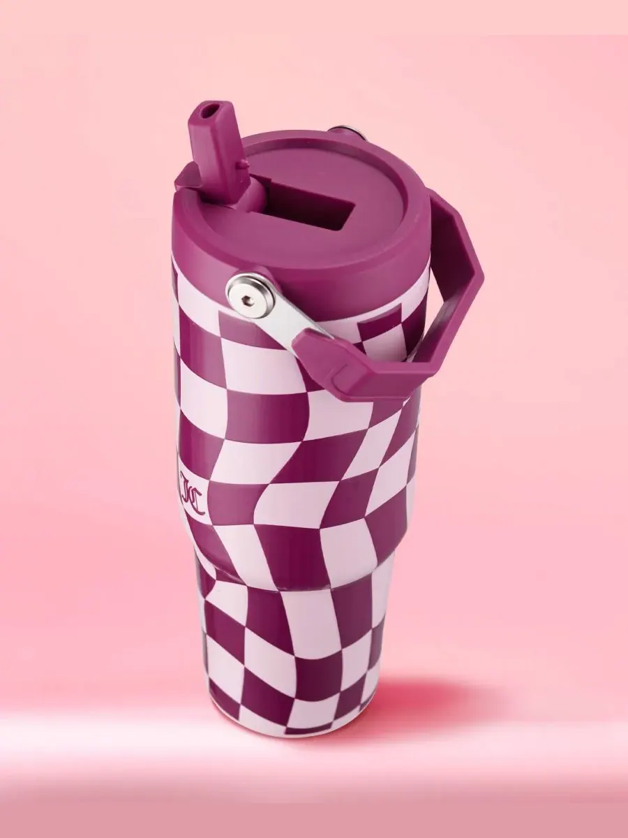 Термокружка с откидной крышкой объемом 0,9 л (около 950 мл) Juicy Couture — изображение 3 из 8, розовый