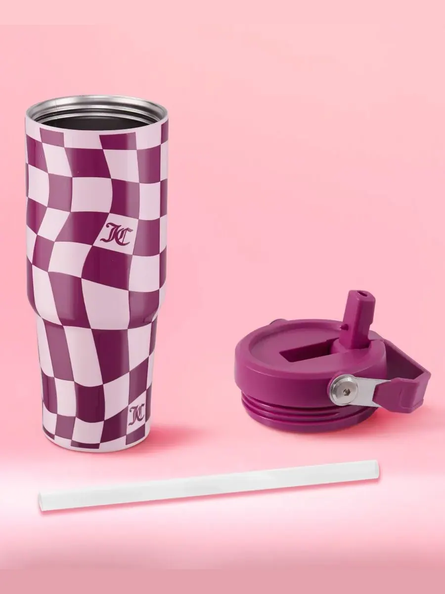 Термокружка с откидной крышкой объемом 0,9 л (около 950 мл) Juicy Couture — изображение 5 из 8, розовый