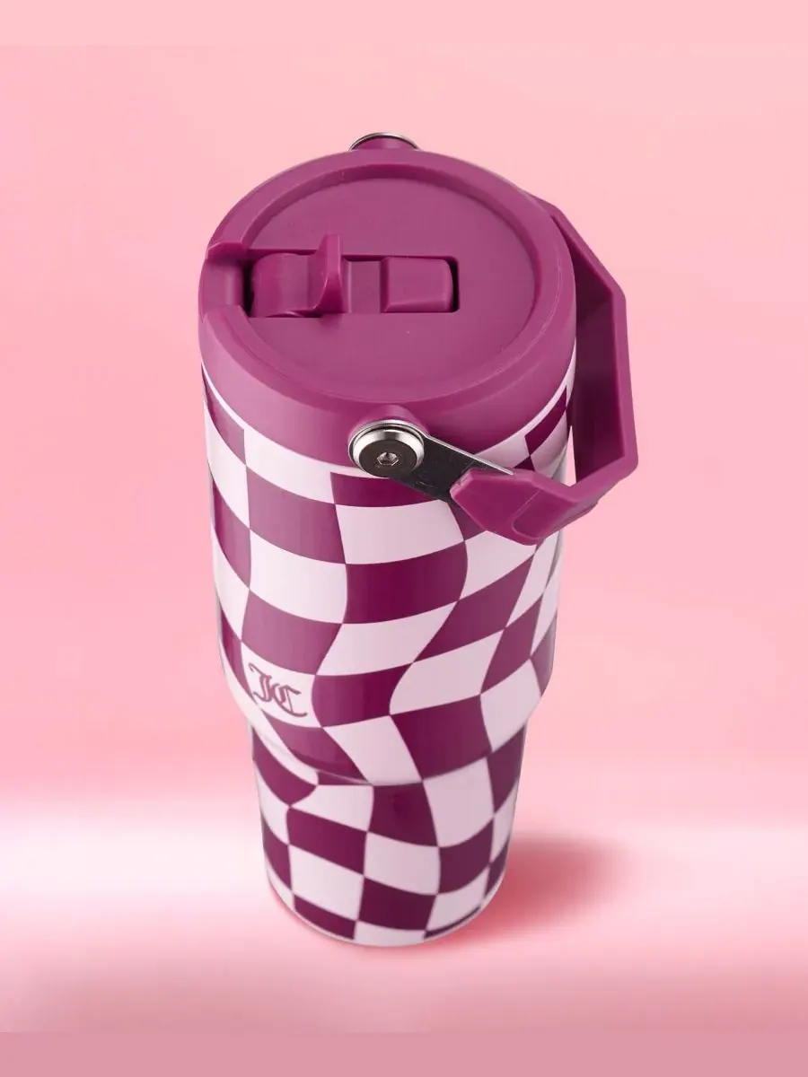 Термокружка с откидной крышкой объемом 0,9 л (около 950 мл) Juicy Couture — изображение 6 из 8, розовый