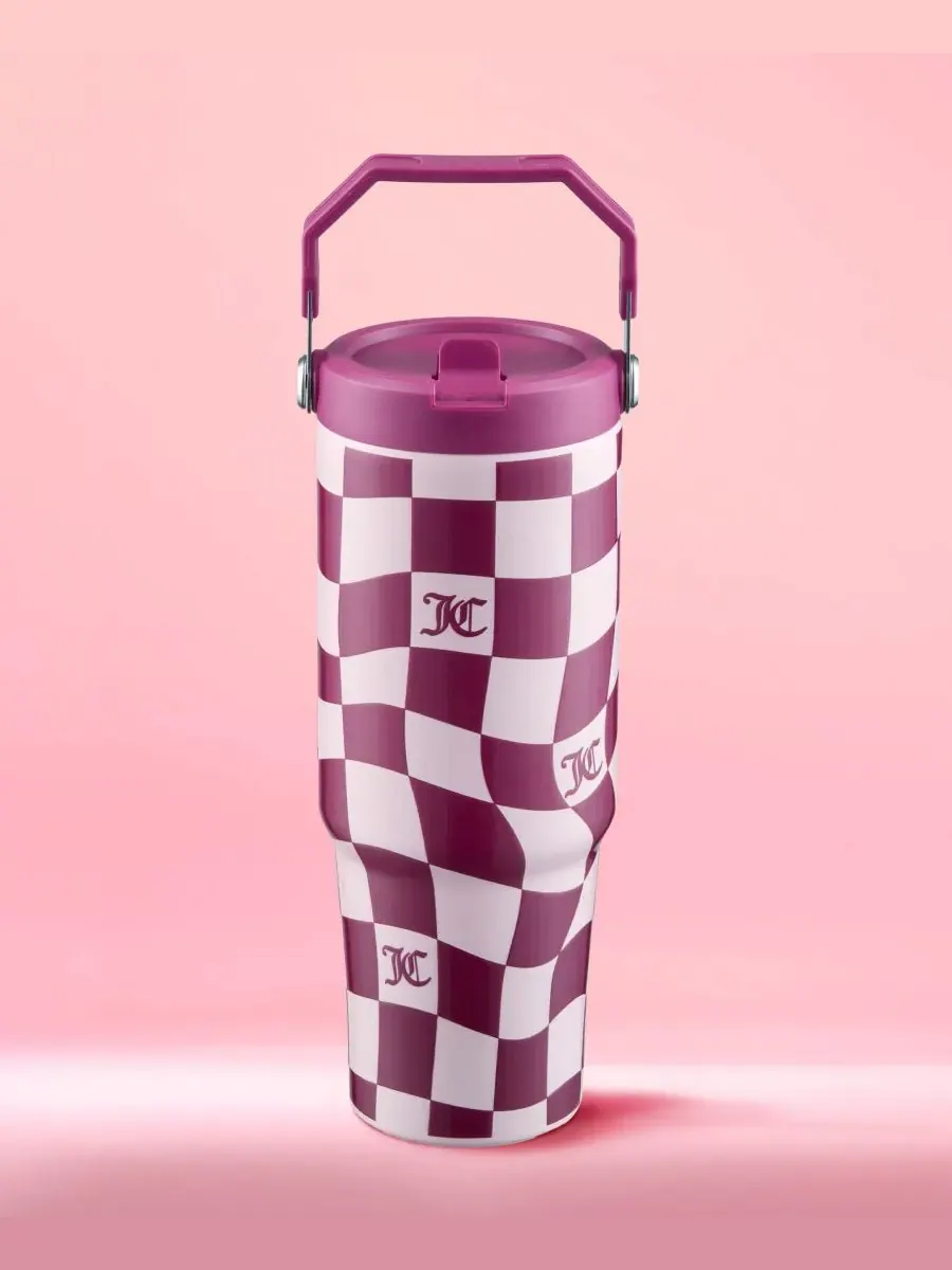Термокружка с откидной крышкой объемом 0,9 л (около 950 мл) Juicy Couture — изображение 8 из 8, розовый