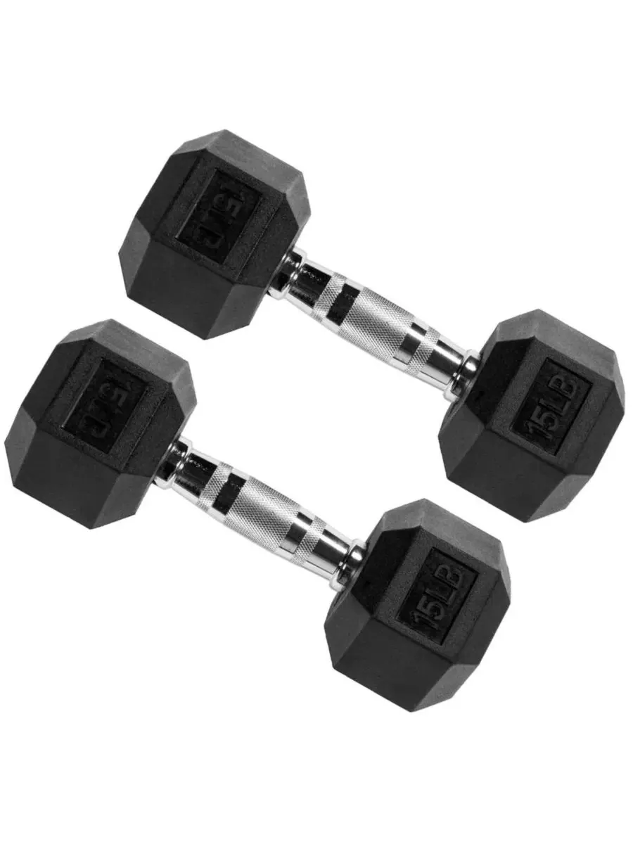 Набор шестигранных гантелей для силовых тренировок, 7 кг (7 кг) Signature Fitness — черный