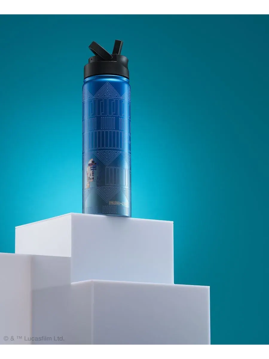 Термос Star Wars Linear Vacuum Insulated Water Bottle объемом 0,6 л (около 550 мл) Joyjolt — изображение 6 из 8, синий