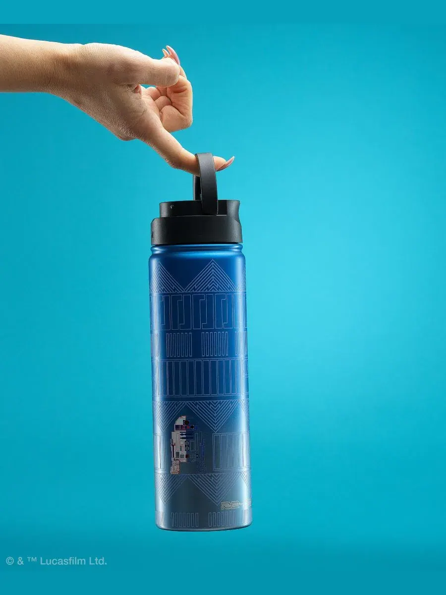 Термос Star Wars Linear Vacuum Insulated Water Bottle объемом 0,6 л (около 550 мл) Joyjolt — изображение 8 из 8, синий