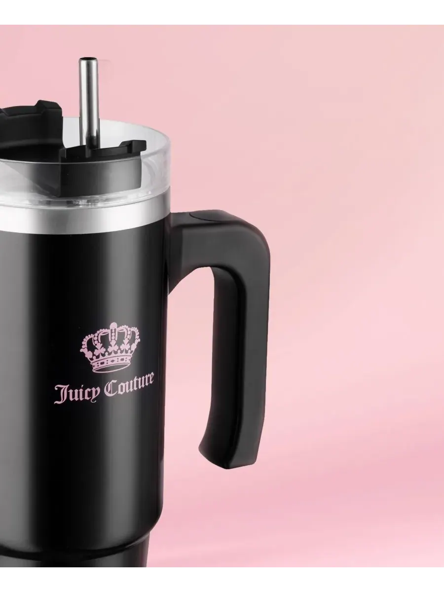 Стильная дорожная бутылка для воды - 0,9 л Juicy Couture — изображение 3 из 5, черный