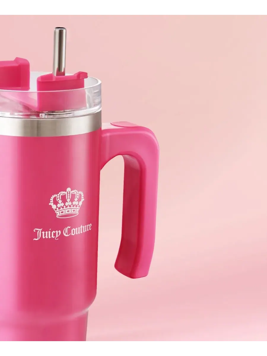 Стильная дорожная бутылка для воды - 0,9 л Juicy Couture — изображение 3 из 5, розовый