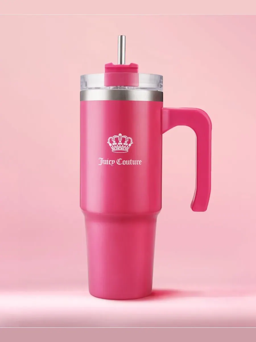 Стильная дорожная бутылка для воды - 0,9 л Juicy Couture — изображение 4 из 5, розовый