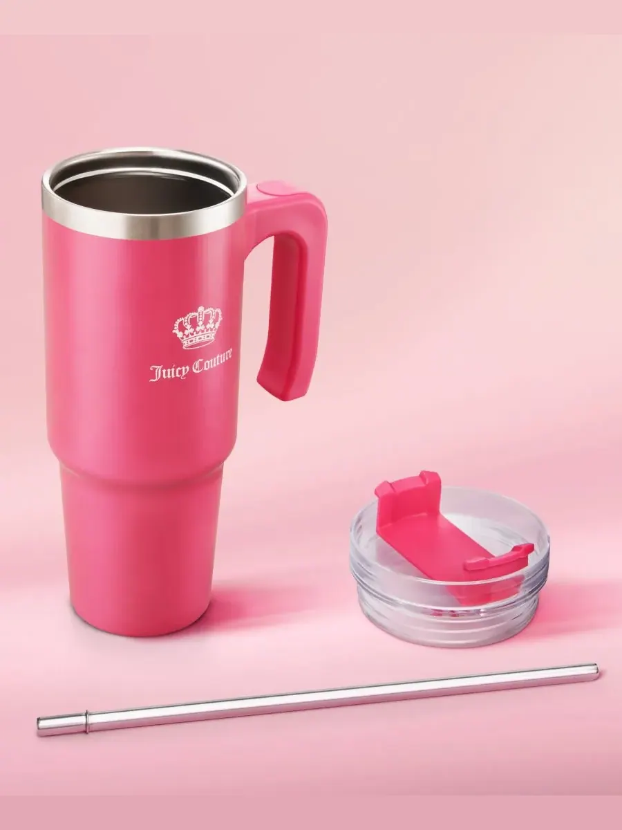 Стильная дорожная бутылка для воды - 0,9 л Juicy Couture — изображение 5 из 5, розовый