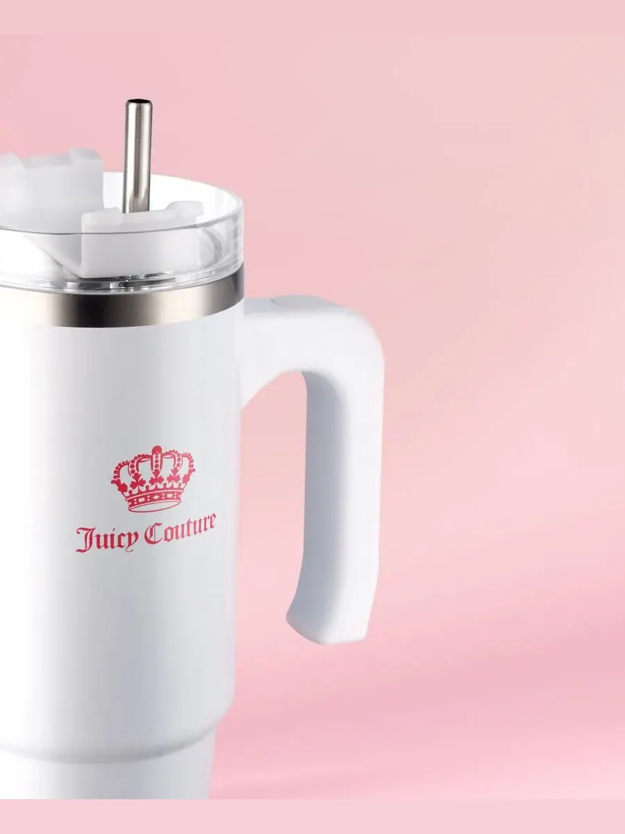 Стильная дорожная бутылка для воды - 0,9 л Juicy Couture — изображение 3 из 5, белый