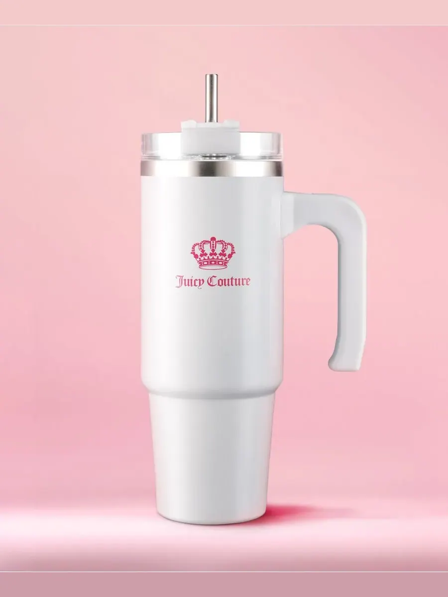 Стильная дорожная бутылка для воды - 0,9 л Juicy Couture — изображение 4 из 5, белый