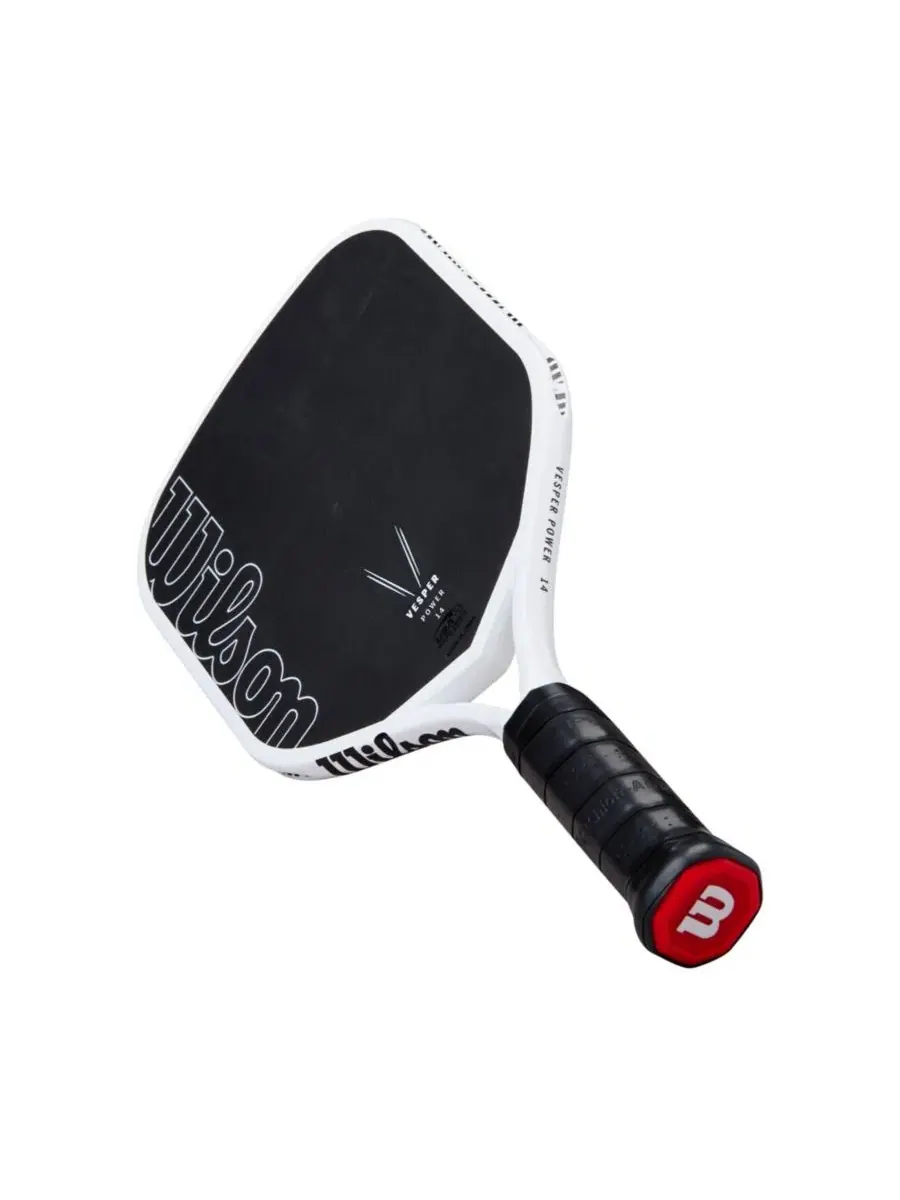 Ракетка для пиклбола Vesper Power 14 - бело-черная / 10 см / 230 г Wilson — изображение 3 из 4, белый/черный