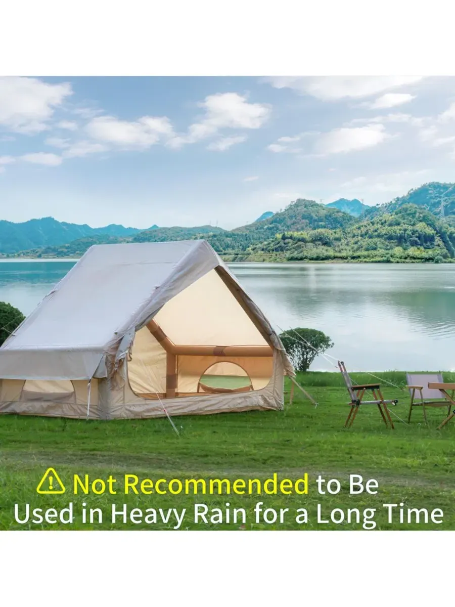 Надувная палатка для глэмпинга - на 4-6 человек, водонепроницаемая Streamdale Furniture — изображение 2 из 10, хаки