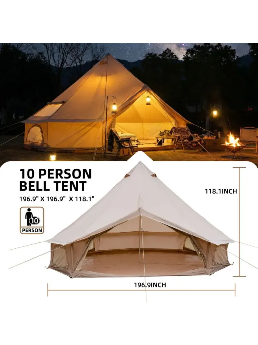 Водонепроницаемая шатровая палатка-шатер длиной 16,4 фута (5 метров), подходящая для глэмпинга и — изображение 5 из 9