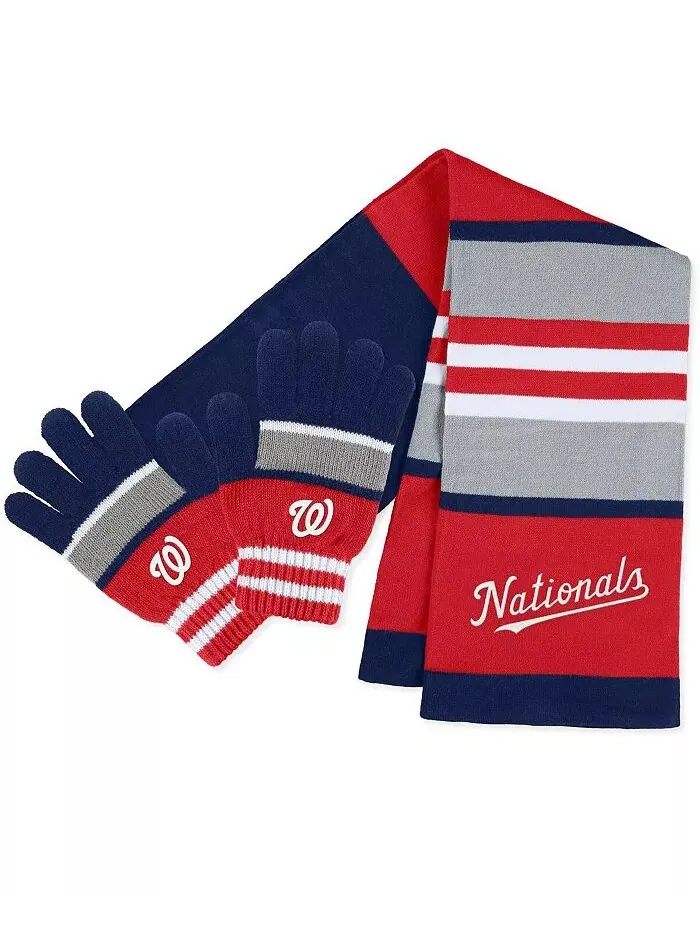 Женский комплект перчаток и шарфа Washington Nationals Stripe WEAR by Erin Andrews
