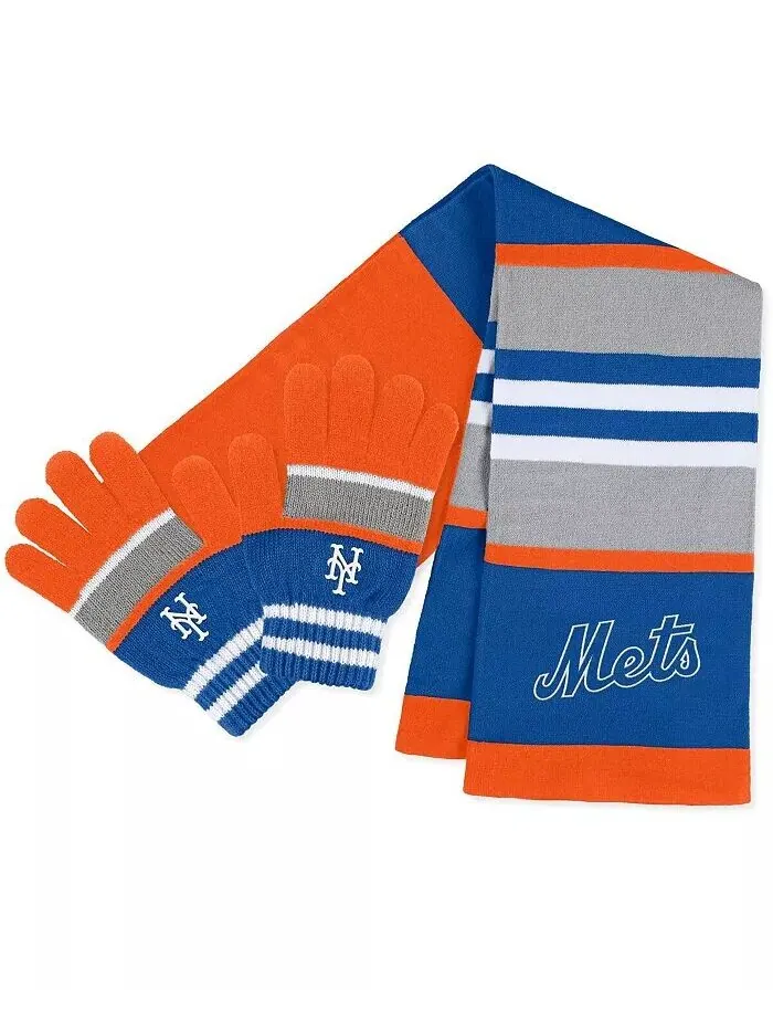 Женский комплект перчаток и шарфа New York Mets Stripe WEAR by Erin Andrews