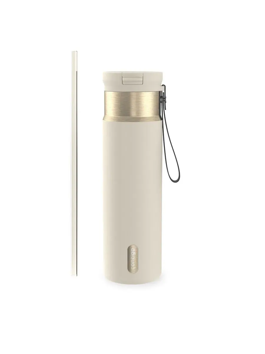 Термобутылка из нержавеющей стали с трубочкой SnapSeal, 710 мл Contigo, Oatmeal Champagne