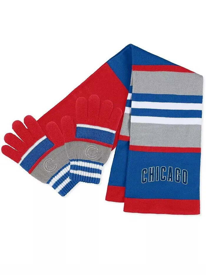 Женский комплект перчаток и шарфа Chicago Cubs Stripe WEAR by Erin Andrews