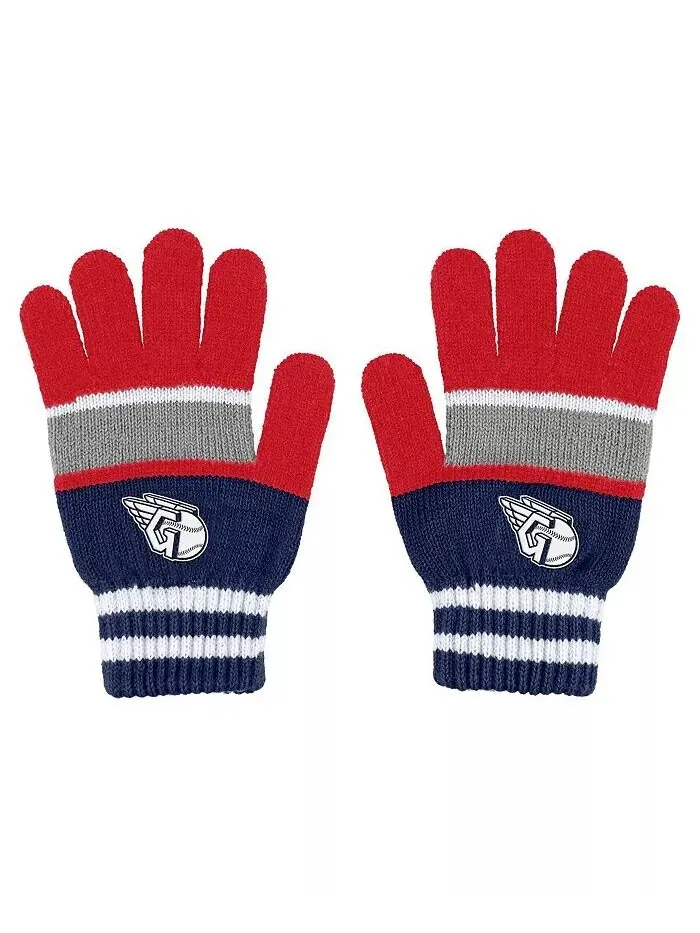 Женский комплект перчаток и шарфа Cleveland Guardians Stripe WEAR by Erin Andrews — изображение 2 из 3