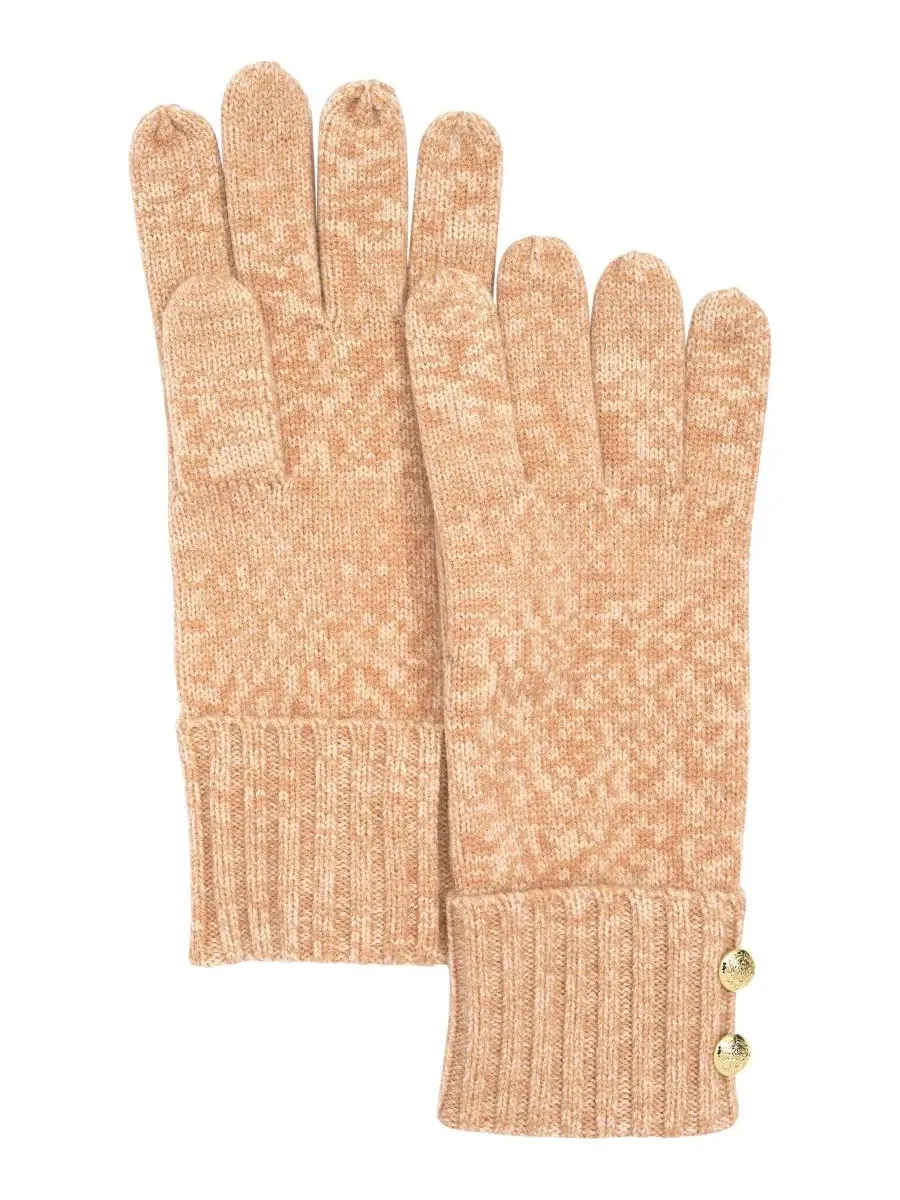 Вязаные перчатки с двумя пуговицами Lauren Ralph Lauren, Camel Heather — изображение 2 из 4